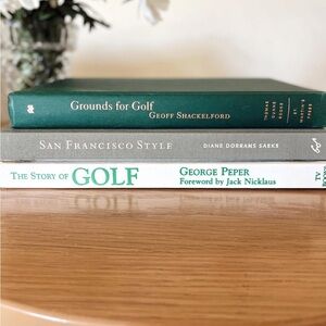 Green and White Decorative Books Set